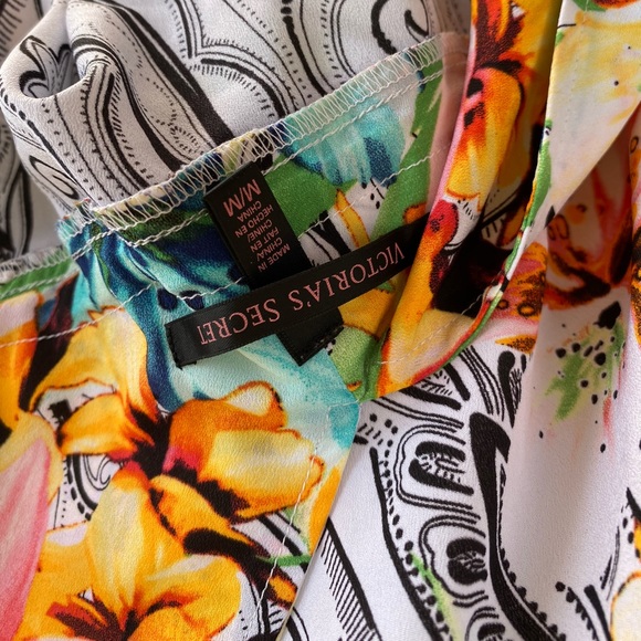 Sin Floral Print Long V-Neck Dress Cover-Up Caftan - Picture 4 of 5